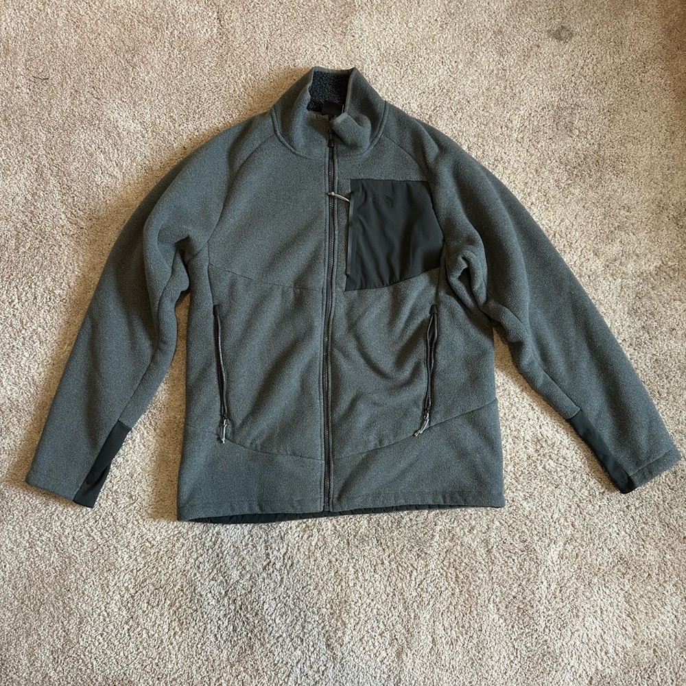 Men's Gray Fleece North Face Jacket